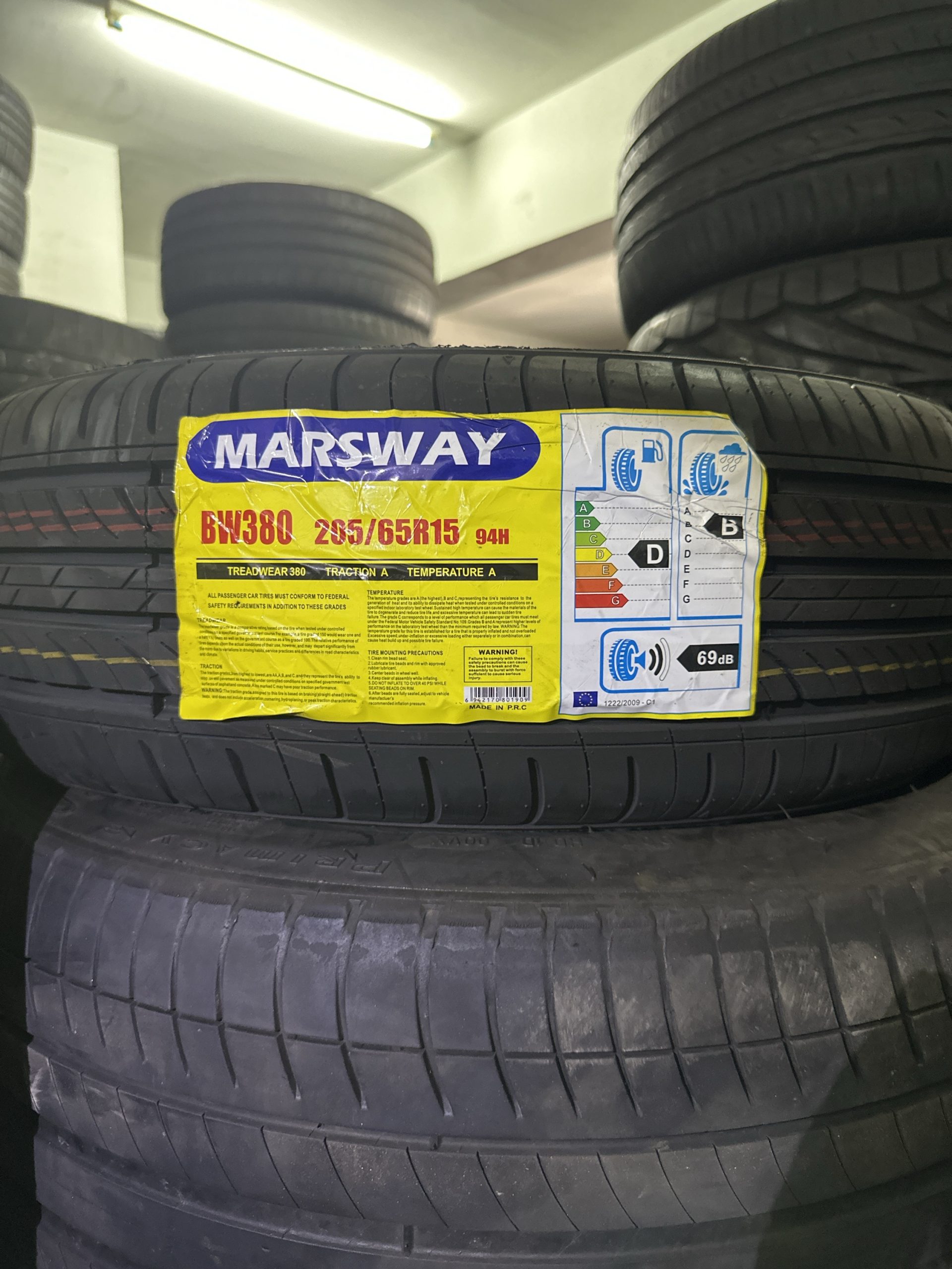 New Tyre 205/65R15 MARSWAY BW380 94H Year 2024